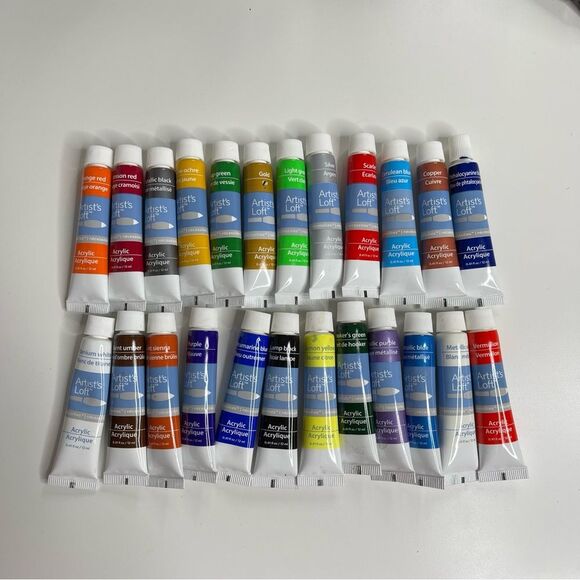 Michael’s Artist’s Loft Multi-Colored Fundamental Acrylic Paint Tube 24 PCS. Set - Picture 9 of 10